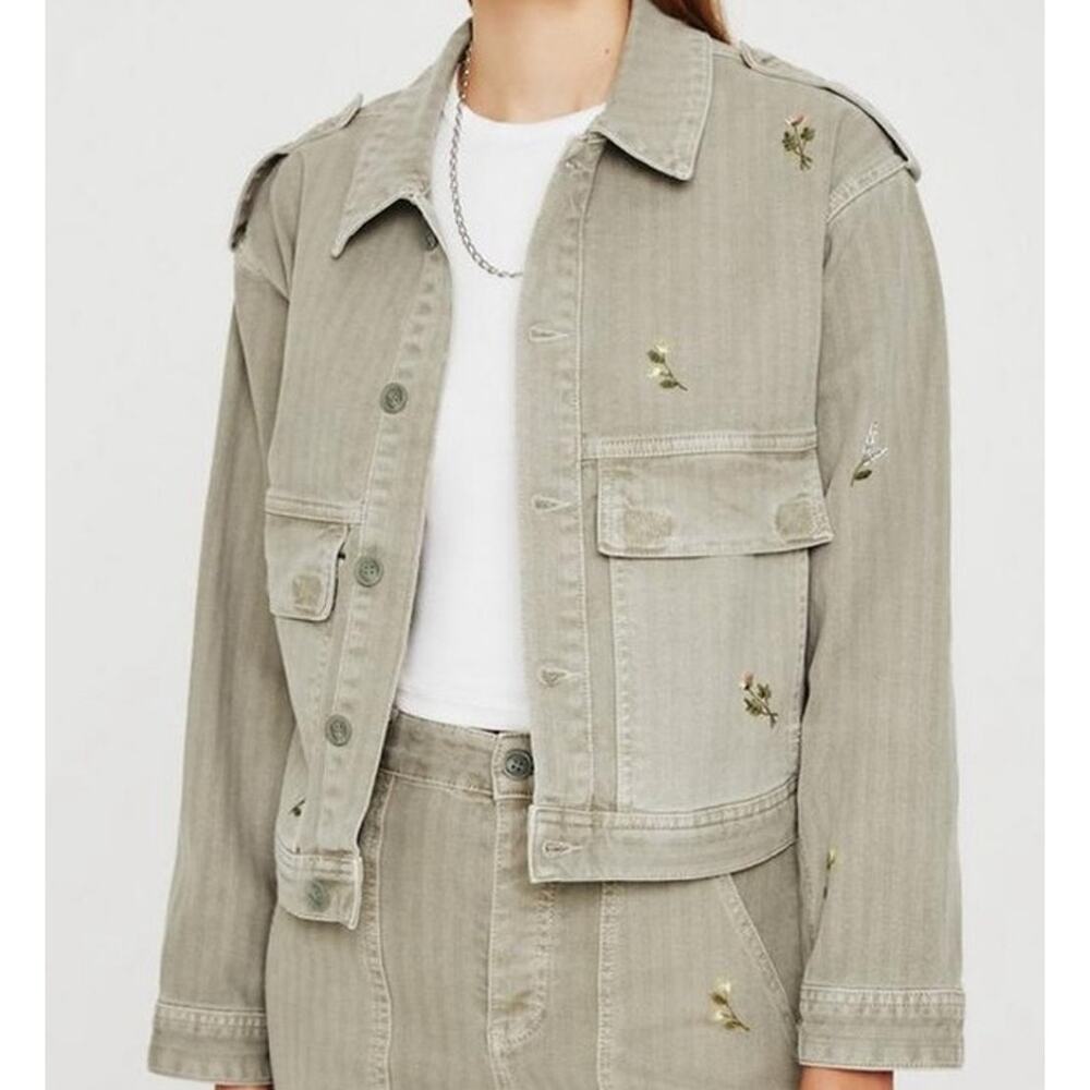 AG Adriano Goldschmied Mirah Utility Jacket Super Bloom Rocky River large NWT